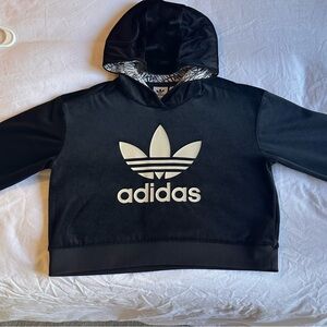 Adidas Kids Black and White Logo Hoodie